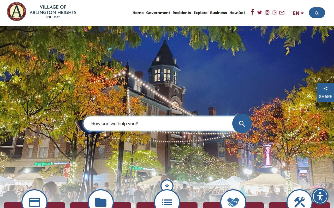 Village of Arlington Heights website for 24 hour booking record access