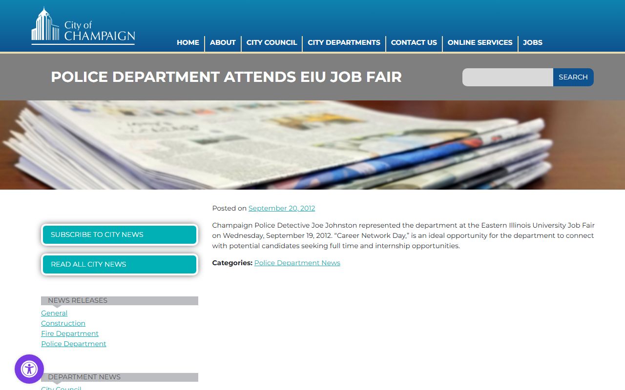 Champaign Police Department website for 24 hour booking records