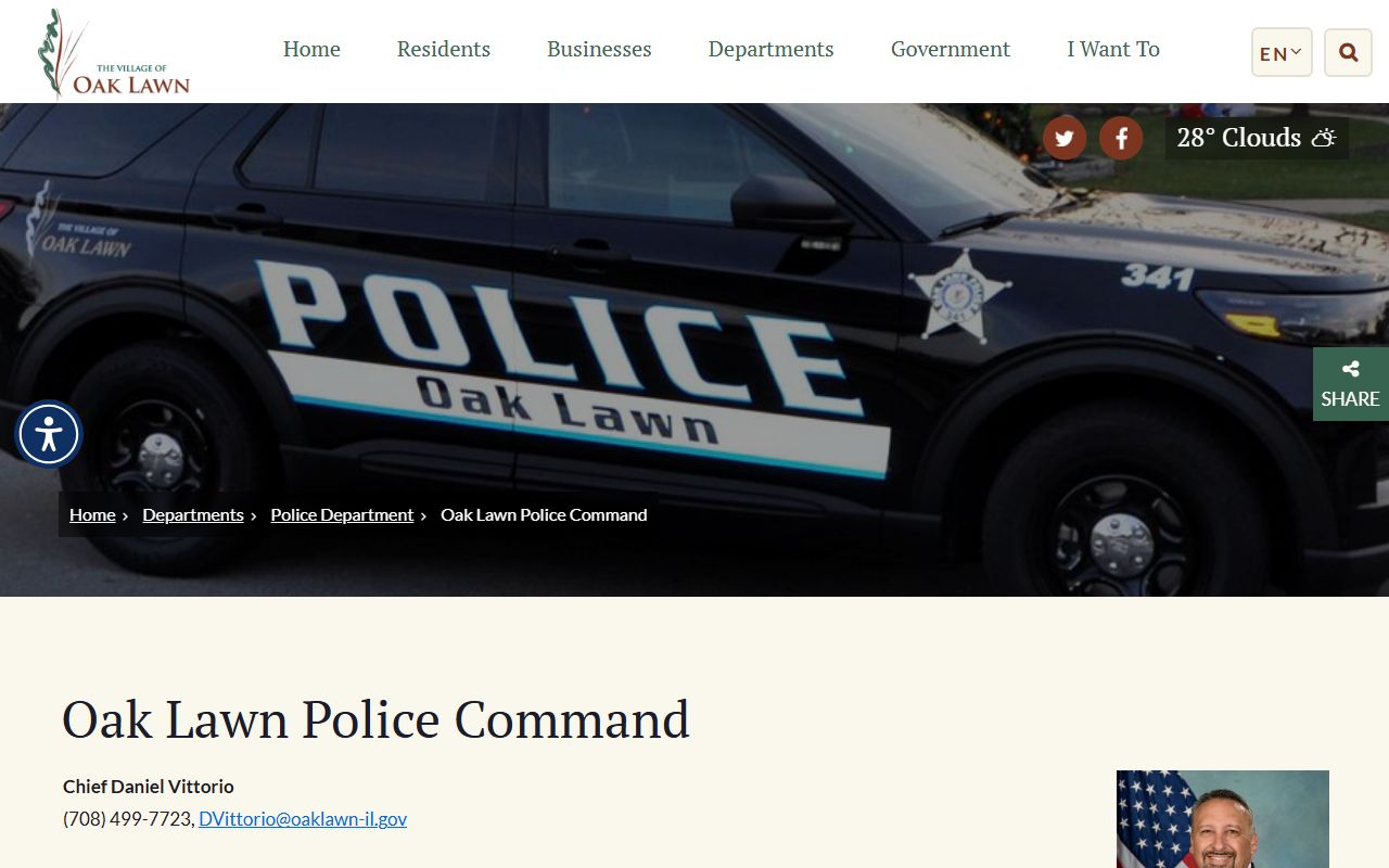 Oak Lawn Police command staff for 24 hour booking administration