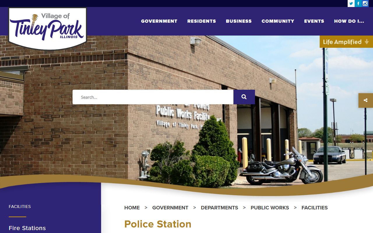 Tinley Park Police station facility for 24 hour booking