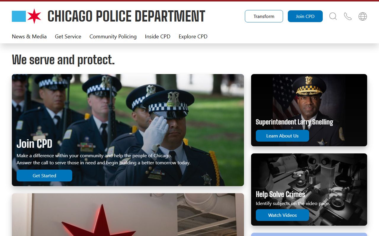 Chicago Police Department homepage for 24 hour booking records