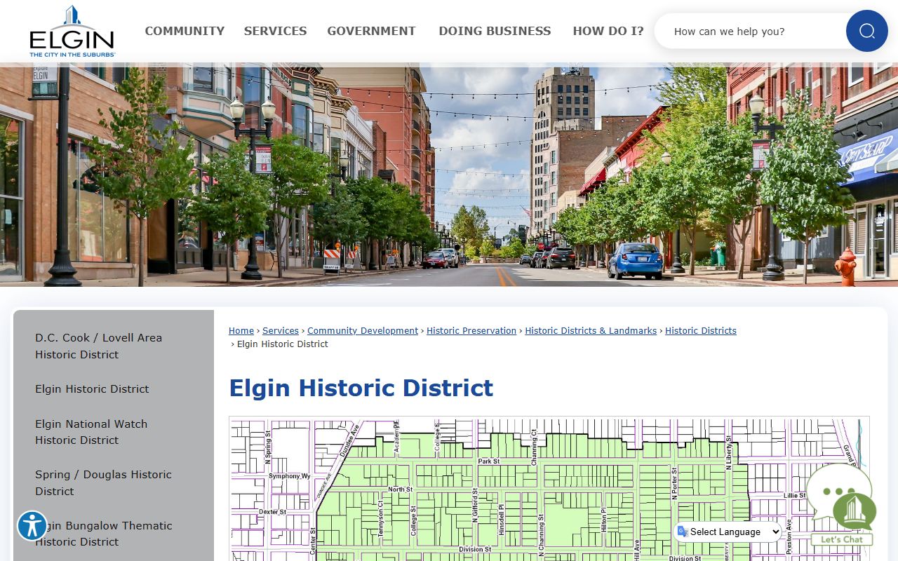 Elgin Police Department page for booking record information