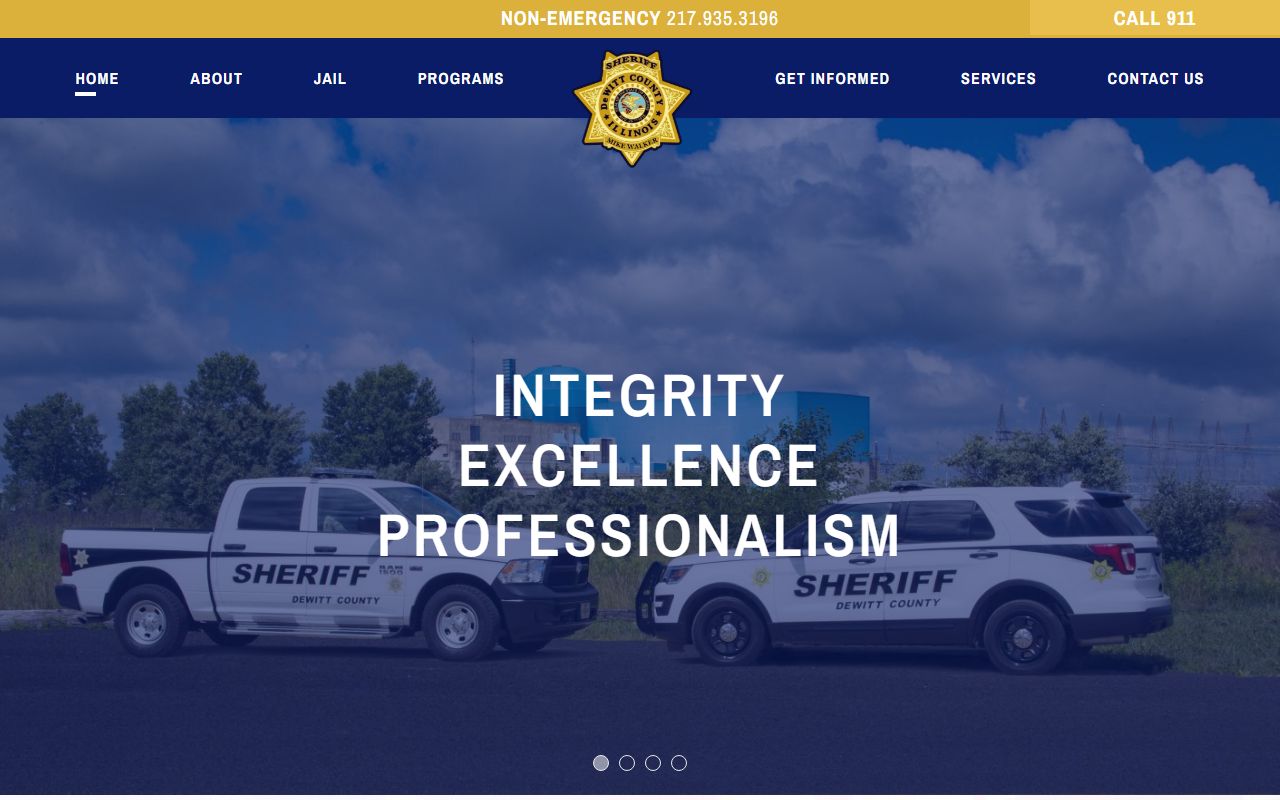 DeWitt County Sheriff's Office homepage for 24 hour booking records