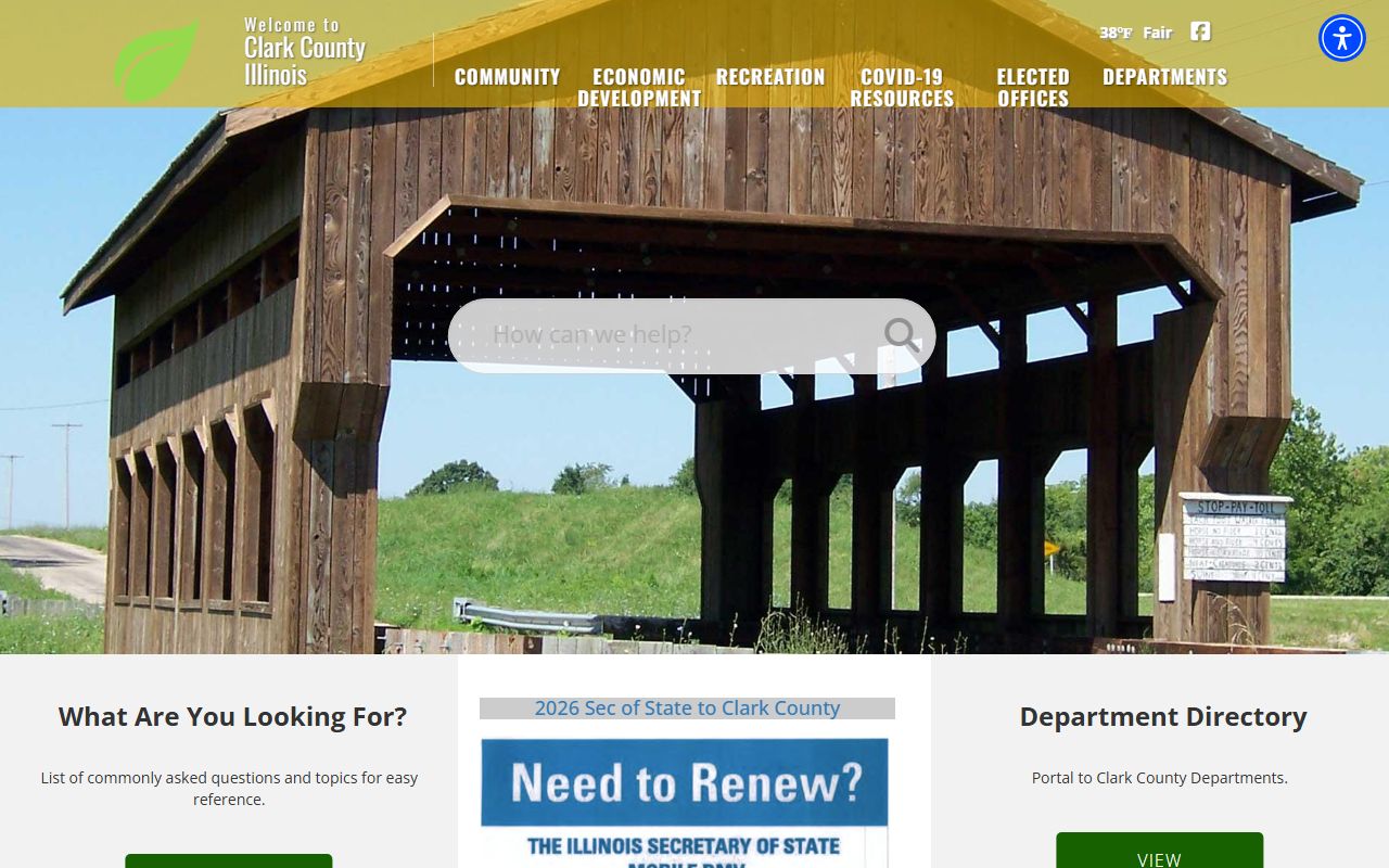 Clark County government homepage for booking record access