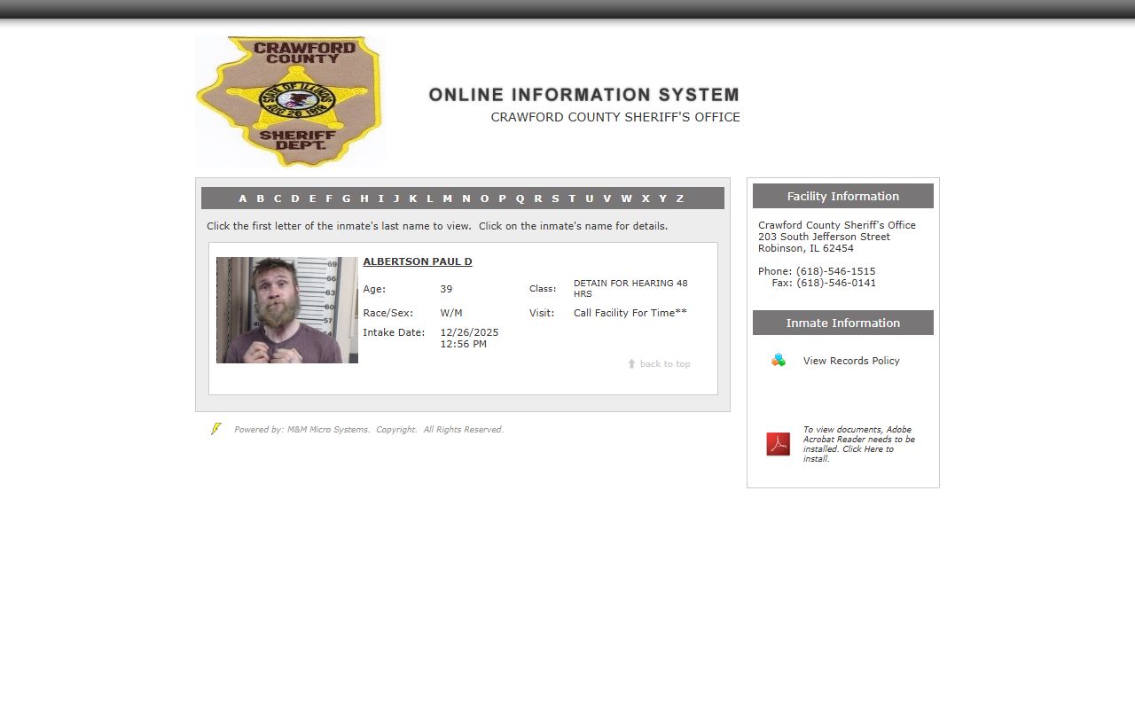 Douglas County jail roster and inmate booking records