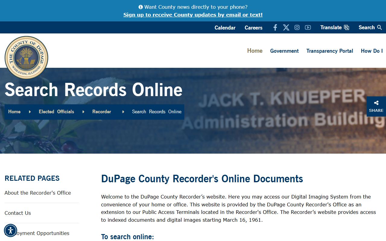 DuPage County records search portal for 24 hour booking data