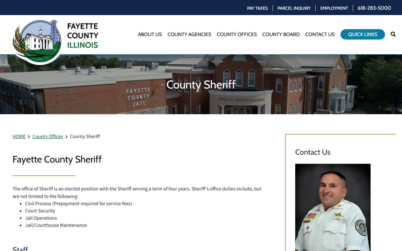 Fayette County Sheriff's Office page for 24 hour booking records