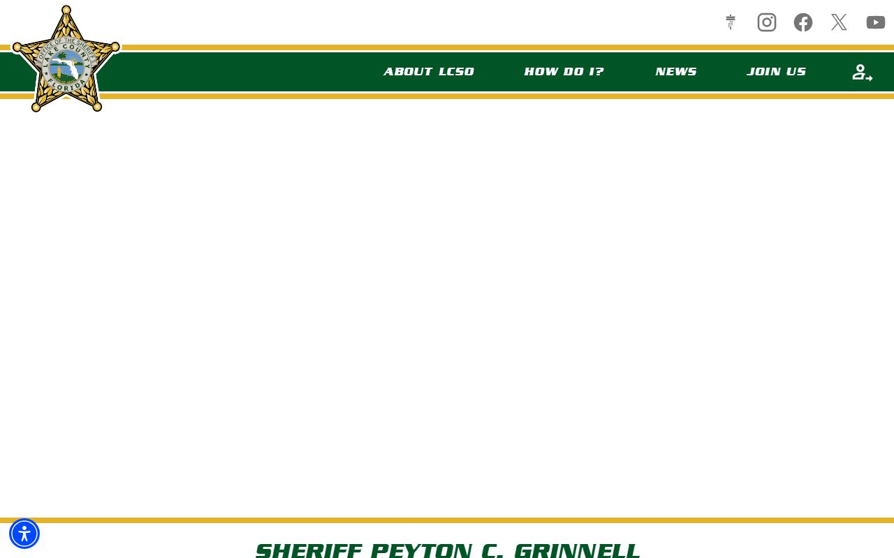 Lake County Sheriff homepage for 24 hour booking records