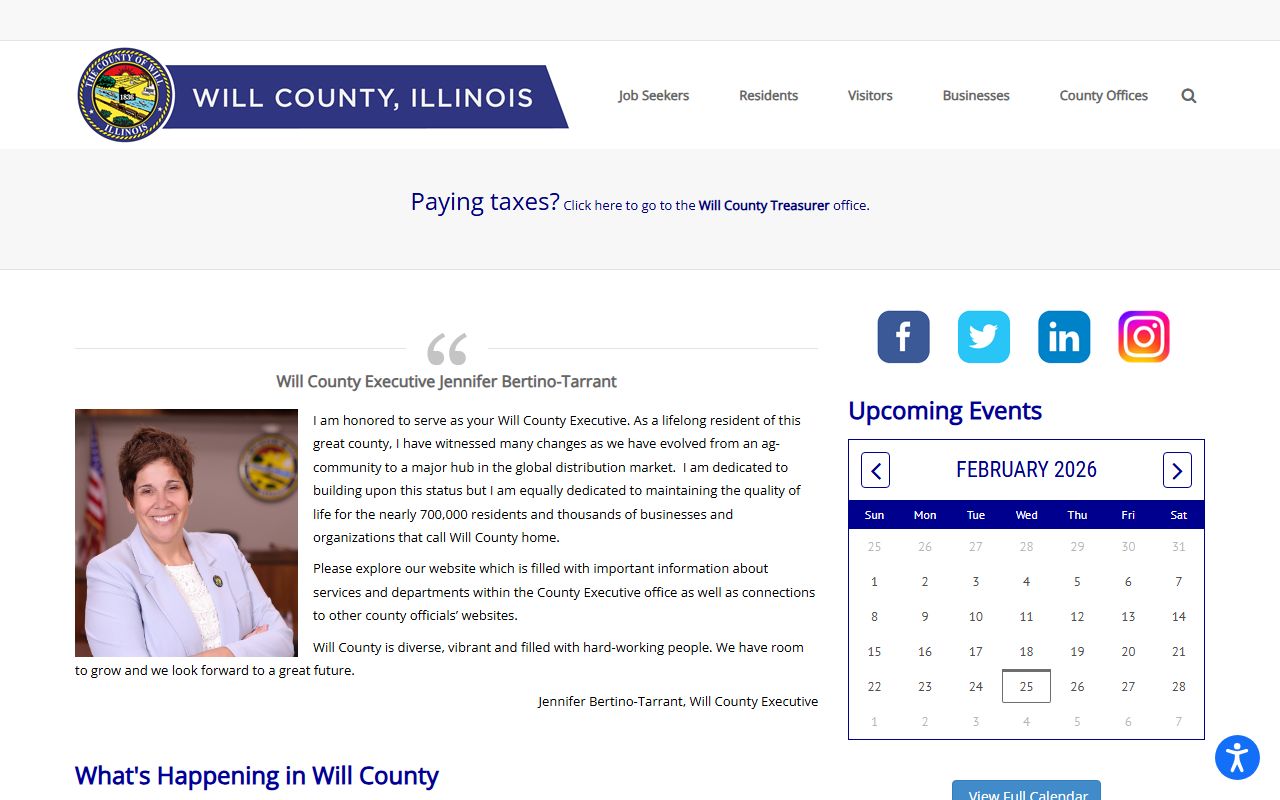 Will County government portal for booking and public records access