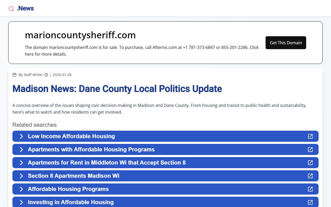 Marion County jail information page for booking procedures