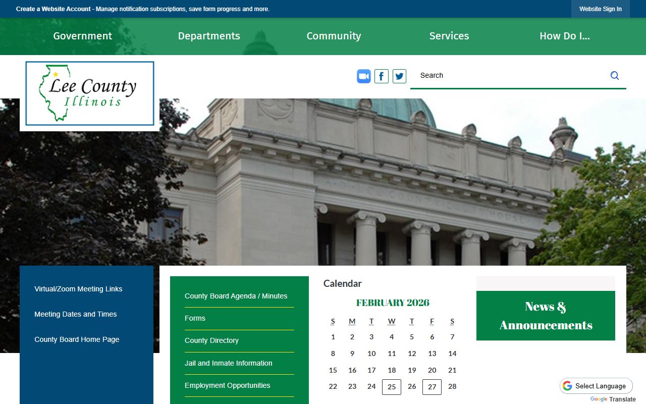 Lee County government portal for 24 hour booking lookups
