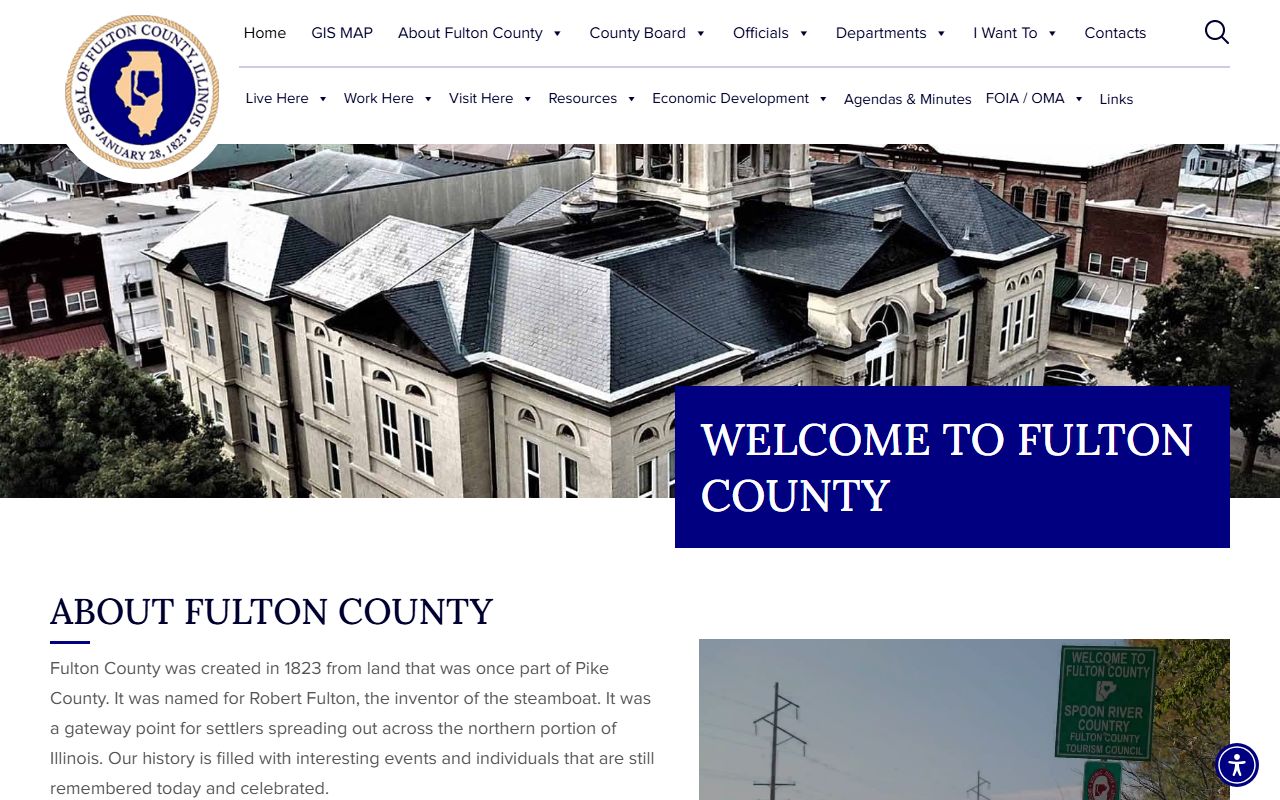 Fulton County government portal with 24 hour booking links
