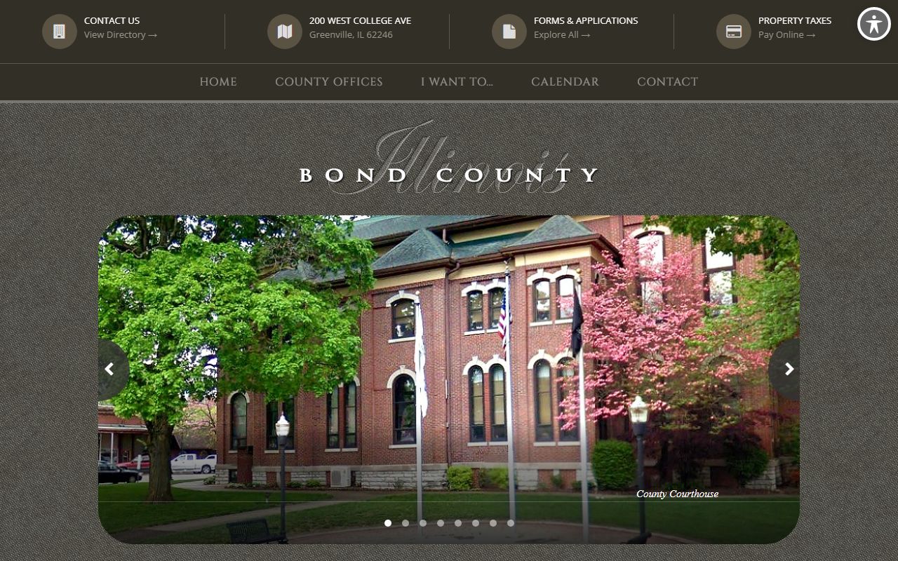 Bond County government portal with links to sheriff and public services