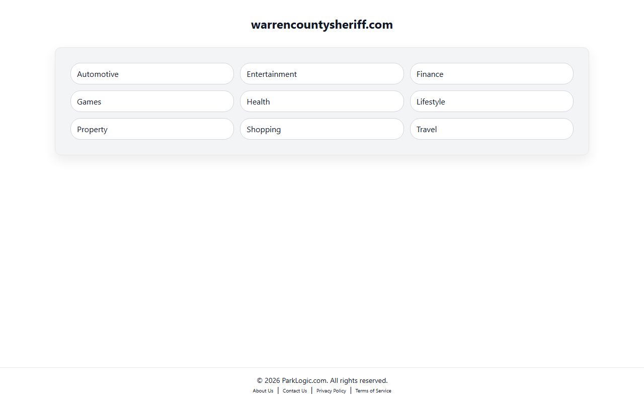 Warren County Sheriff's Office homepage for booking and fee information