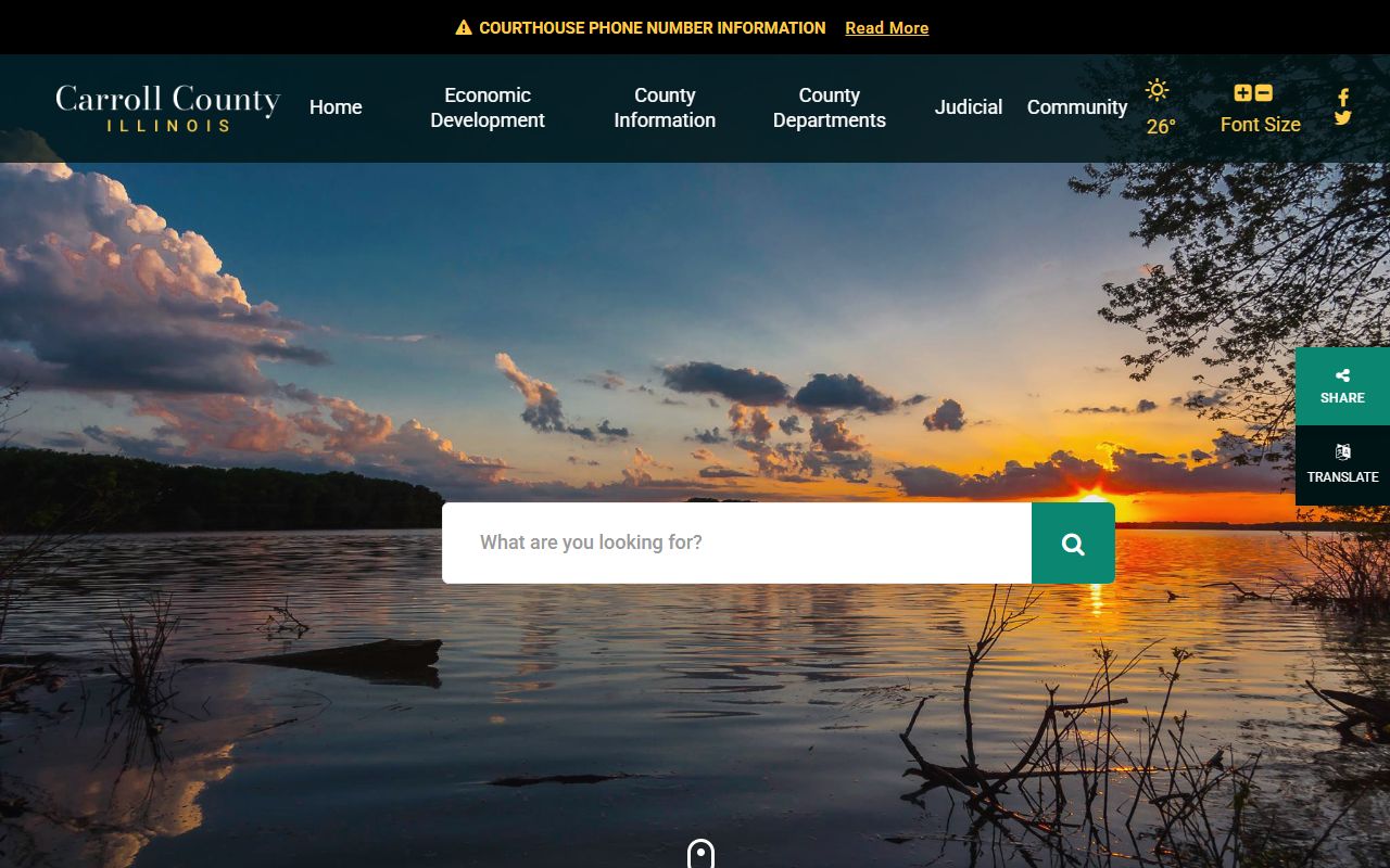 Carroll County government portal for 24 hour booking record access