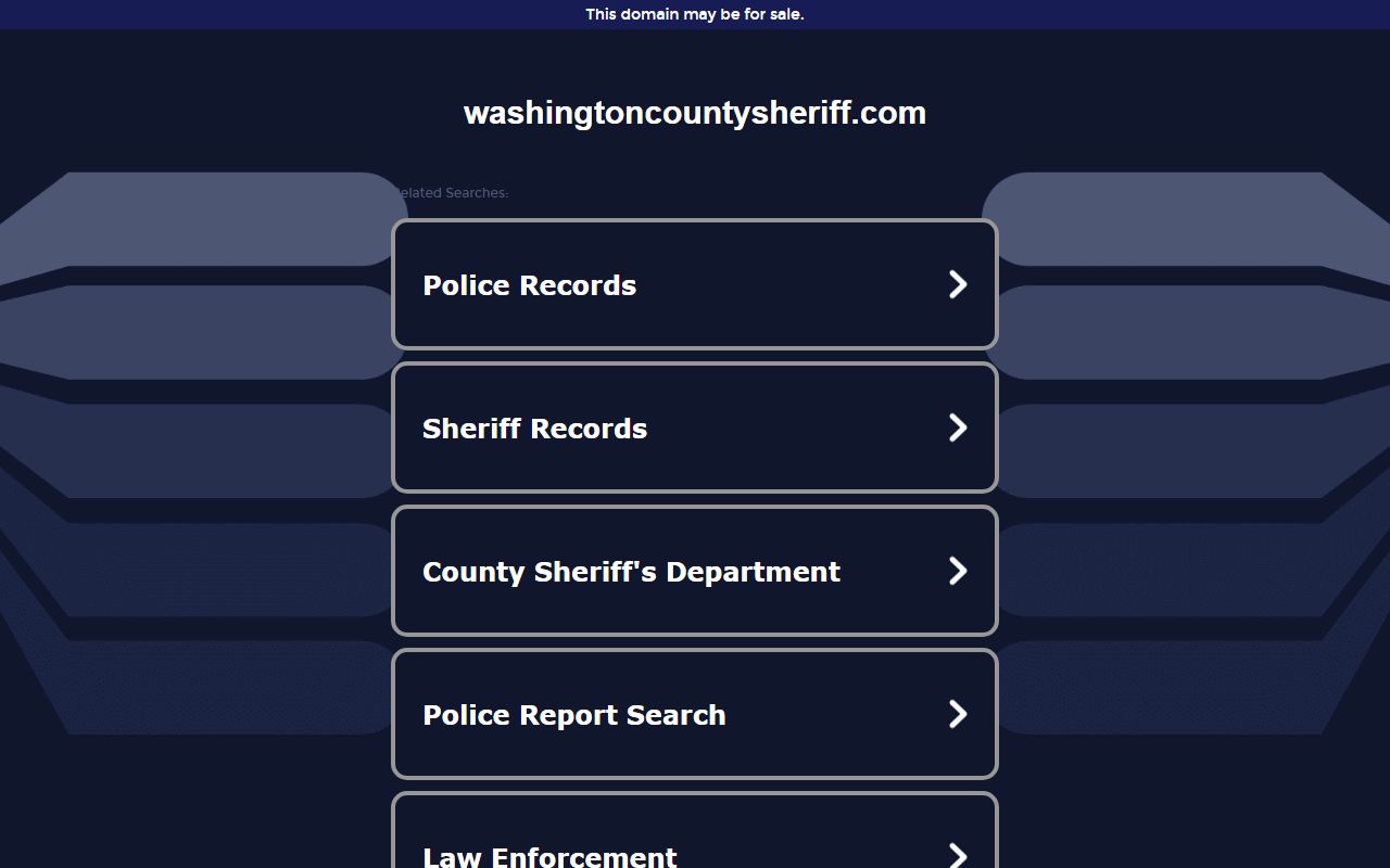 Washington County Sheriff's Office homepage for 24 hour booking records