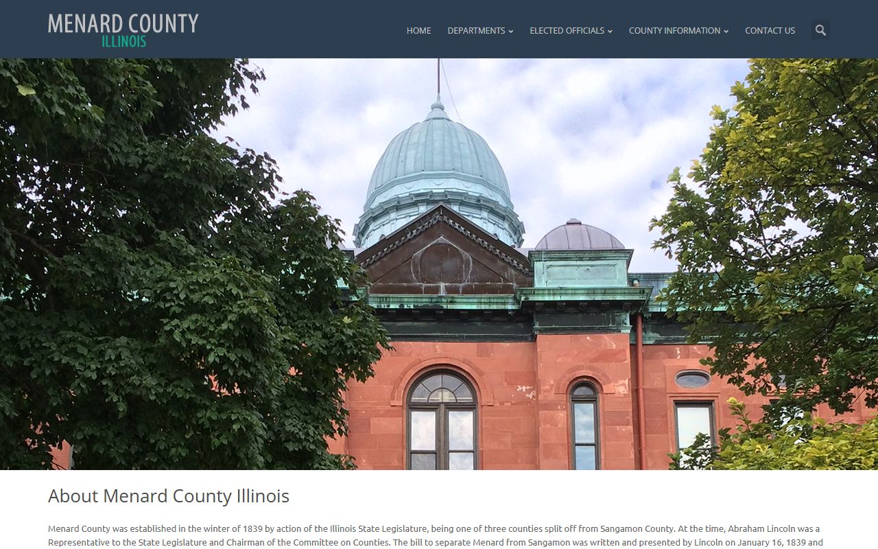 Menard County government portal for booking record access