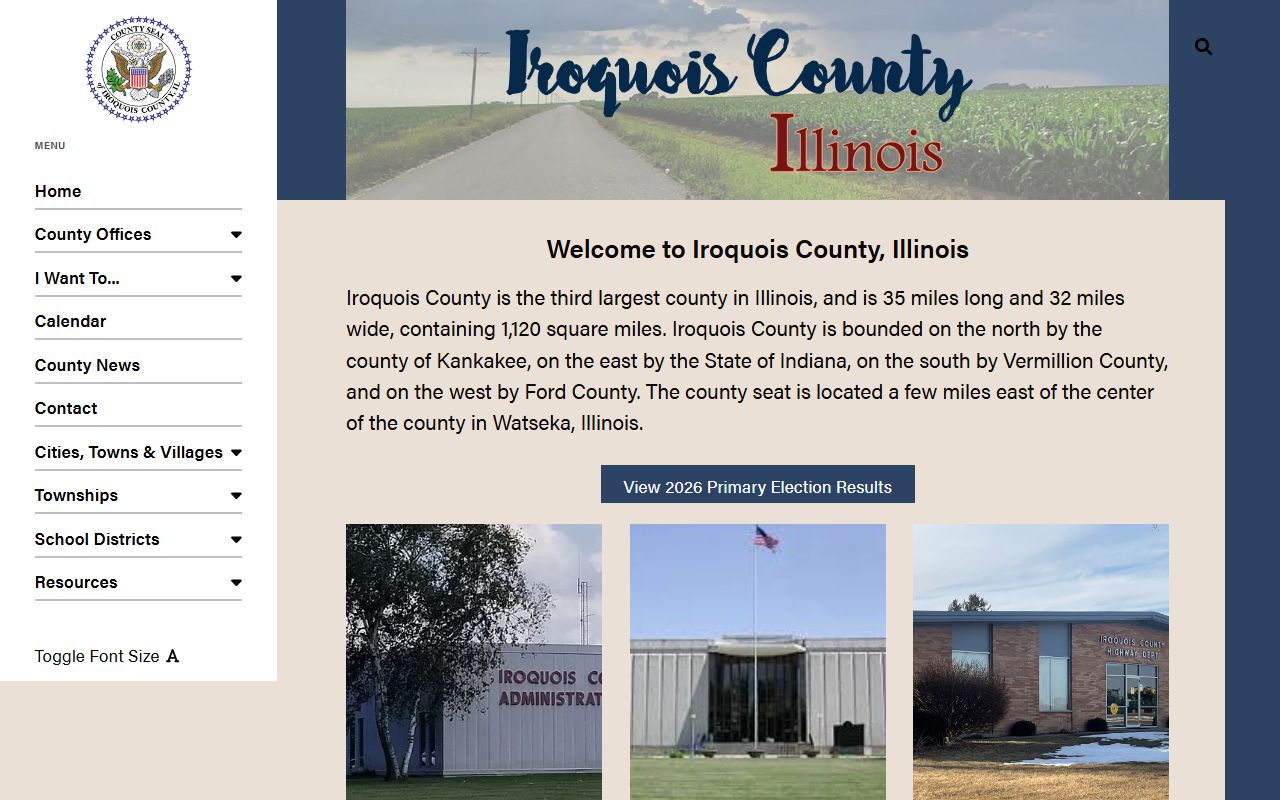 Iroquois County government portal for booking record access