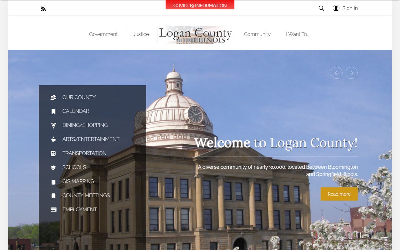 Logan County government website for 24 hour booking record information