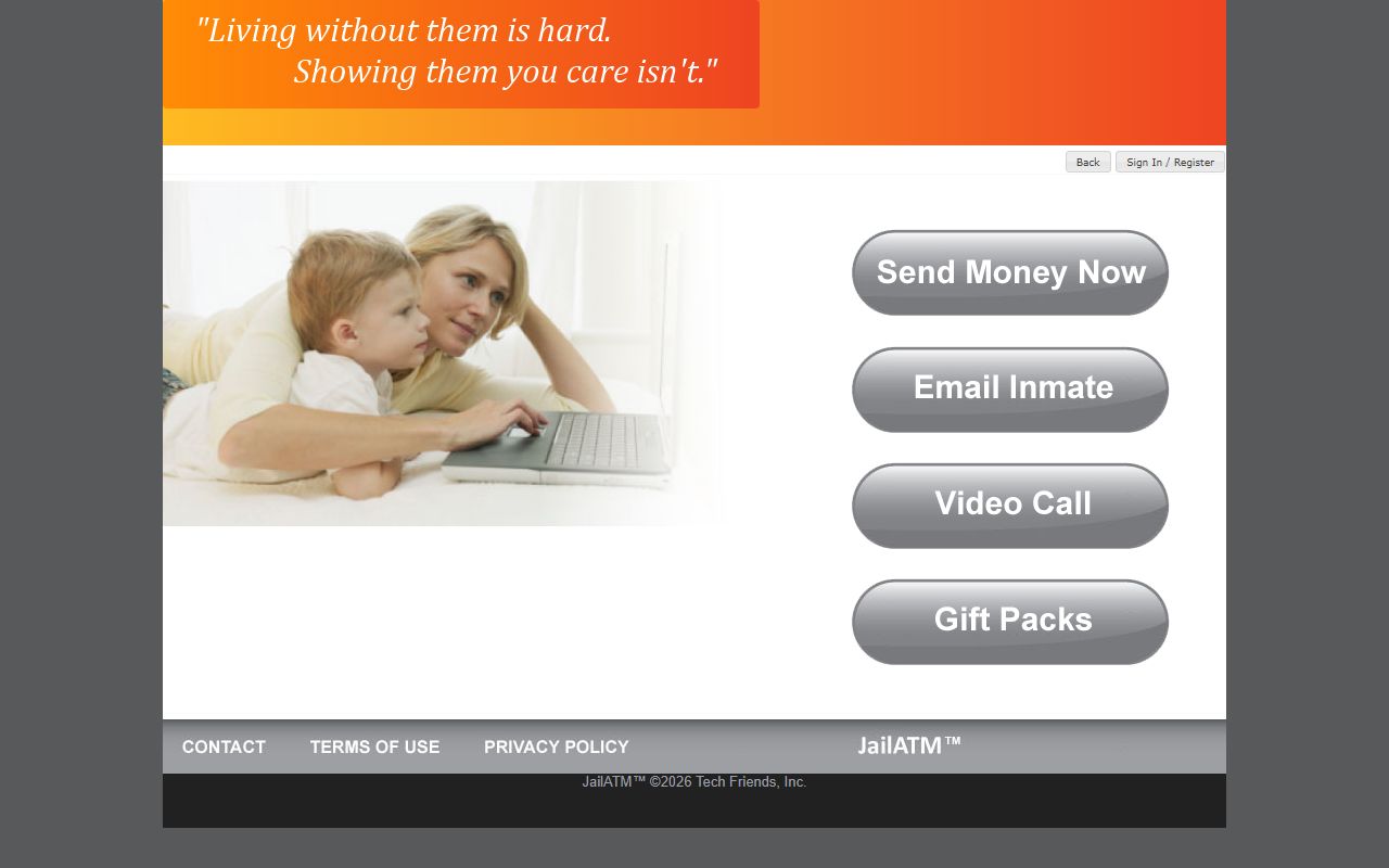 JailATM portal used for Mason County Jail commissary and bonding