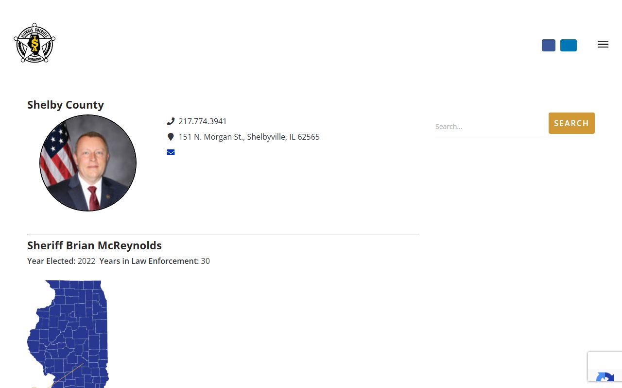 Illinois Sheriffs' Association page for Shelby County booking information