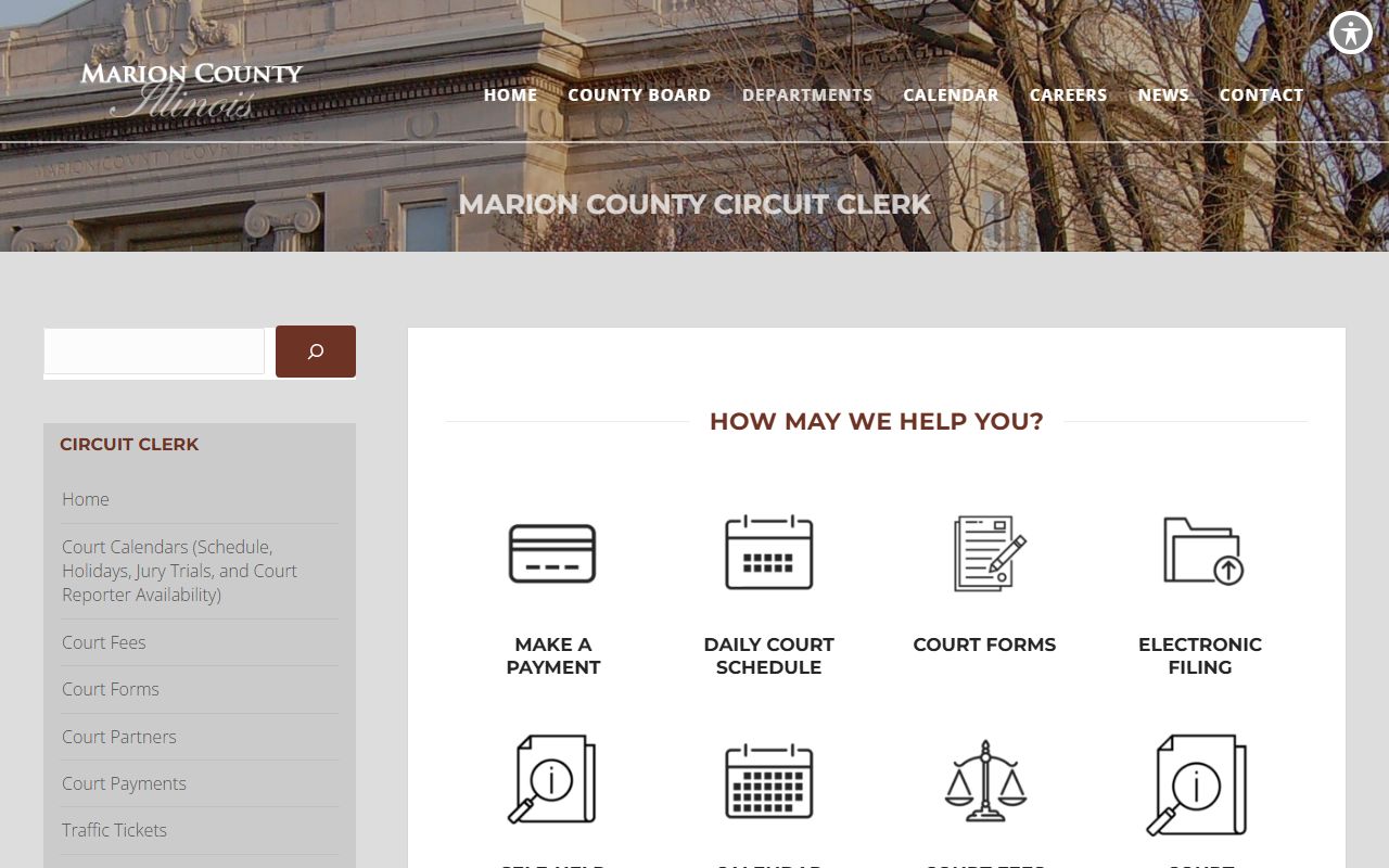 Marion County Circuit Clerk page for court records tied to bookings