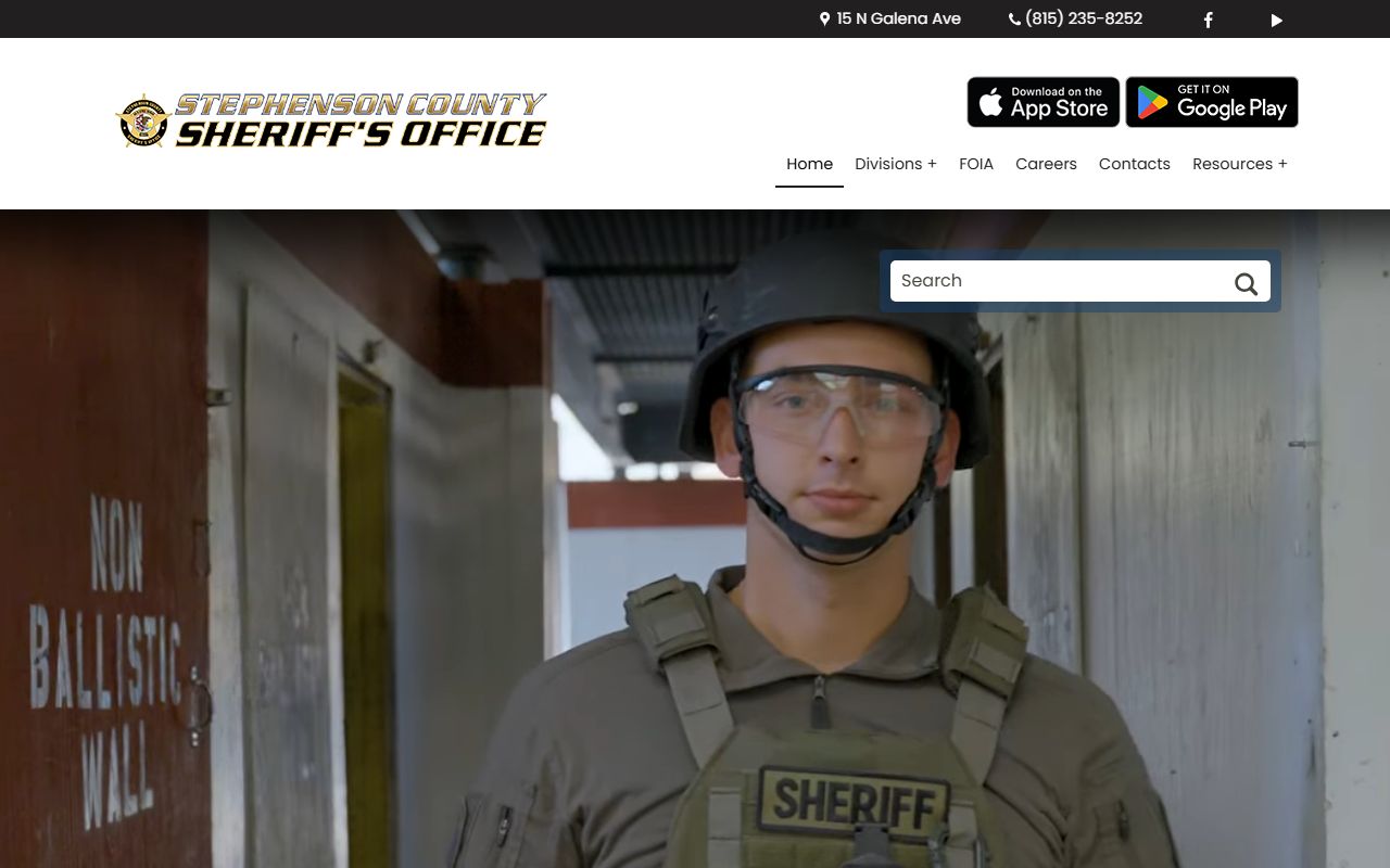 Stephenson County Sheriff's Office website for 24 hour booking information