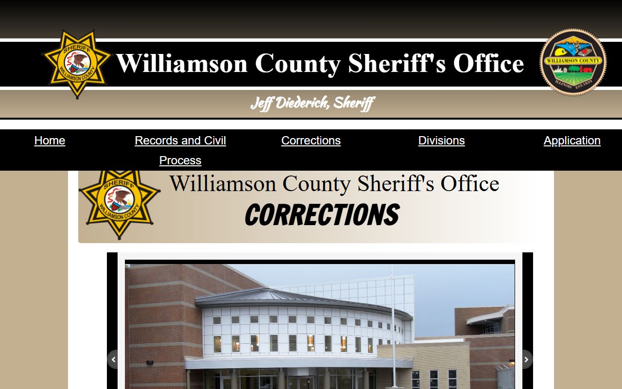 Williamson County corrections page for booking and jail information