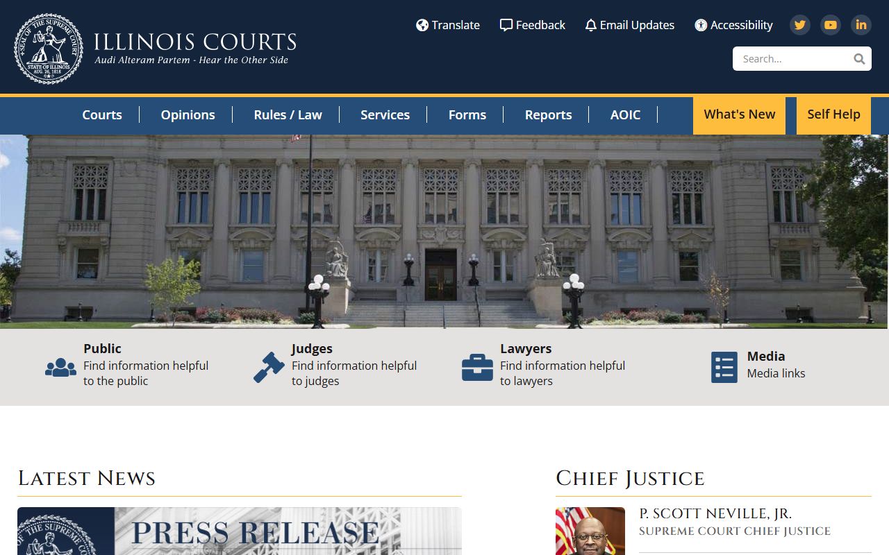 Illinois Courts portal for court records related to 24 hour booking